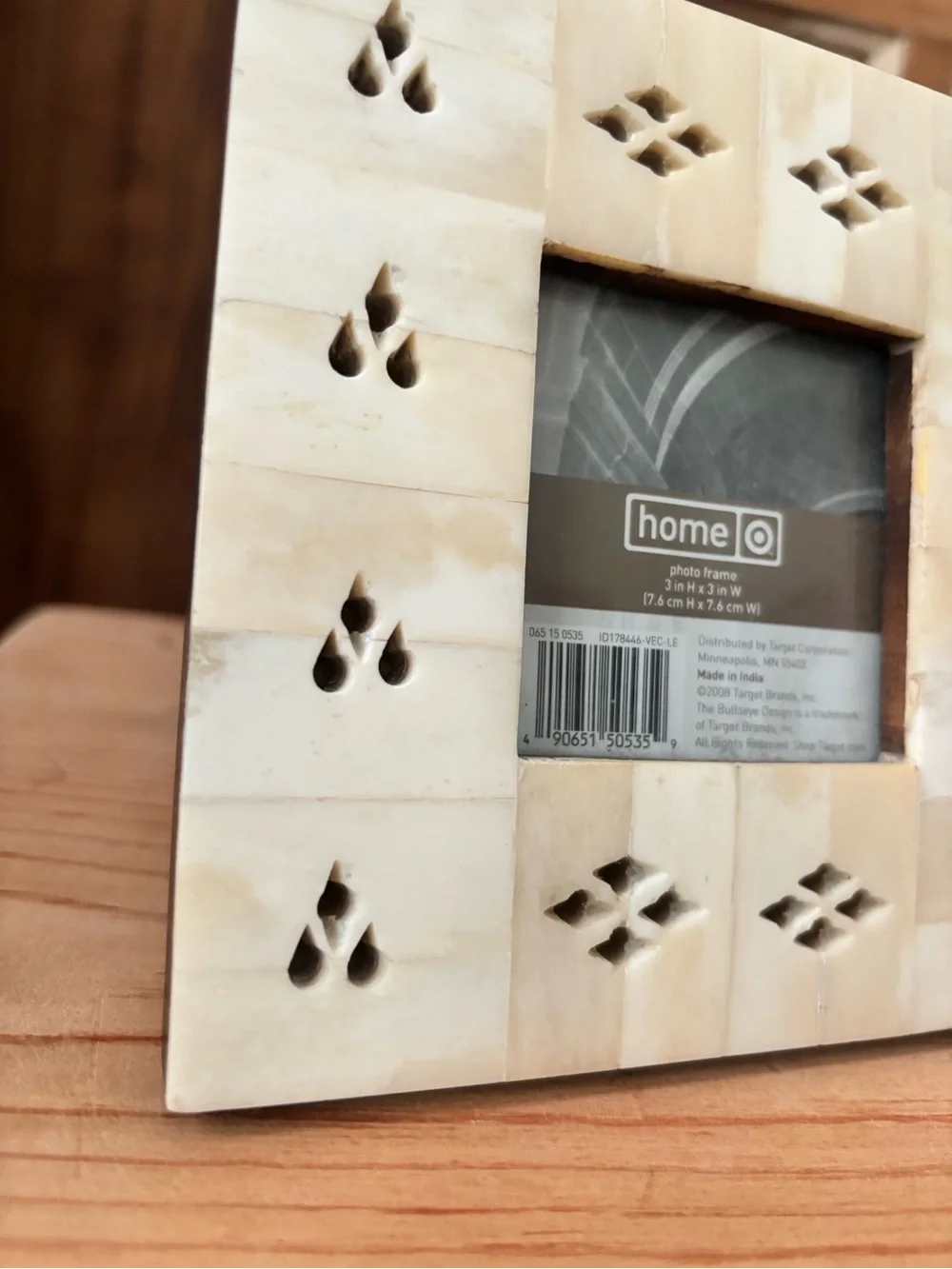 Wooden Chevron Photo Frame - White & Natural